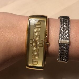 Gold D&G Dolce and Gabbana bangle watch